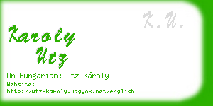 karoly utz business card